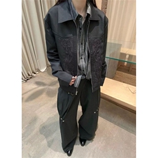 美式复古刺绣翻领秋季夹克男女高级感痞帅宽松外套潮LHT1533-P69，男装夹克，星座1008