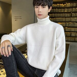 Tim-MY716男士毛衣韩版高领长袖打底男装线衣宽松针织衫外套图片