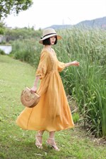 【现货】纯苎镂空花边连衣裙，女装连衣裙，依鼎衣典