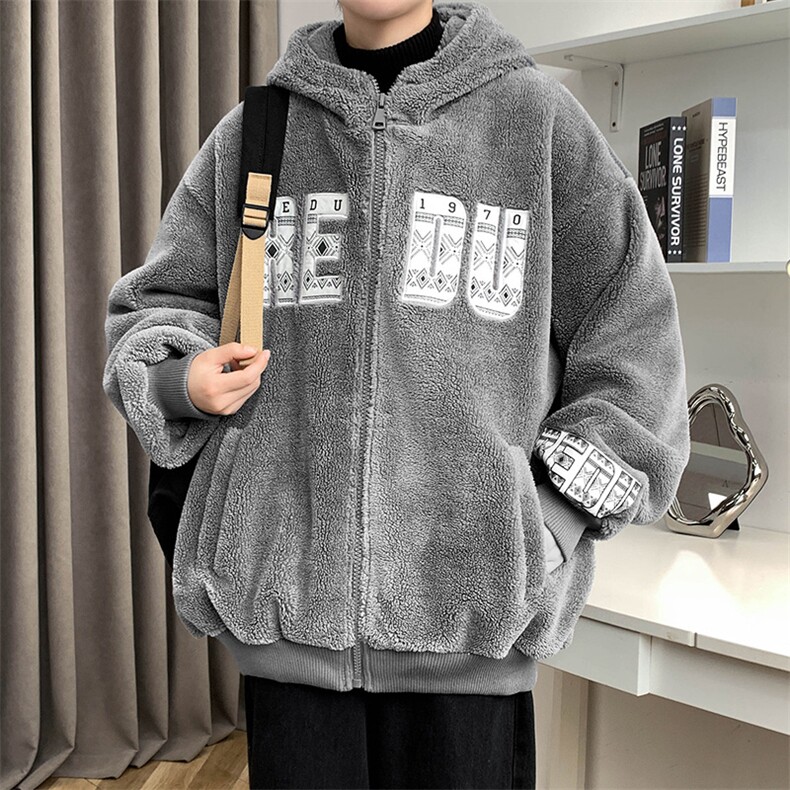 2024冬上新港风加绒百搭棉衣羊羔绒连帽外套男女988-P110控价158,男装棉衣,电商A441-1