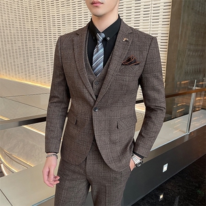 2025新款男士休闲三件套西服套装2217-P220图片