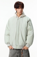 新款冬季大码羽绒棉服棉袄连帽假两件韩版宽松外套A436-2583-P95，男装棉衣，电商A436