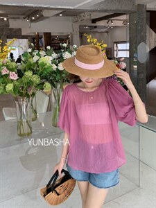 2022韵芭莎夏季新款泡泡袖两件套图片