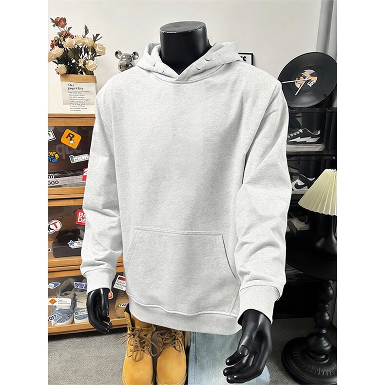 抖音得物品质二开26春装美式高街重磅廓形两粒扣连帽卫衣CM22,男装卫衣,电商A486