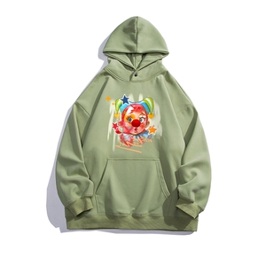 白底新款秋季时尚百搭潮流印花连帽卫衣H663P65控88