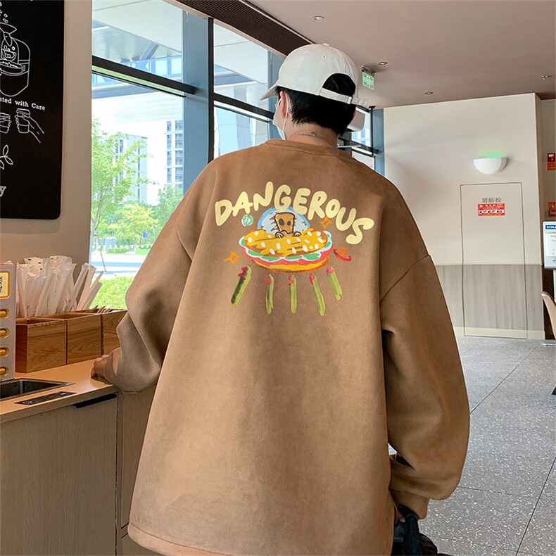 港风供抖音得物高品质直播美式麂皮绒宽松卫衣W3508P38,男装卫衣,电商C408(原B339-1)