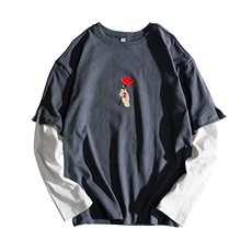 新款长袖t恤韩版圆领男士卫衣潮流个性秋季上衣服打底衫DS37T，男装T恤，电商A102