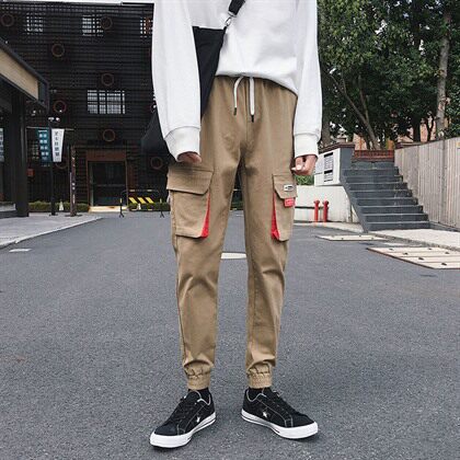 2021春秋装港风宽松男士休闲裤工装裤子男A313/K09/P55图片
