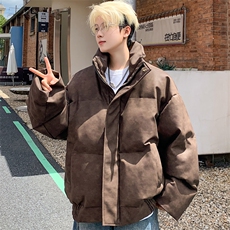 皮棉服外套男冬季加厚宽松PU棉衣短款面包服M6019P110控158，男装棉衣，电商A157