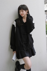 复古盘扣设计感立领宽松拼色外套2022年秋季，女装短外套，菡迪欧娜
