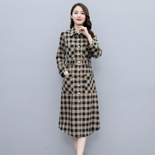 2024秋季时尚简约大方气质优雅收腰显瘦休闲修身百搭潮流连衣裙，女装连衣裙，施恩睿棋