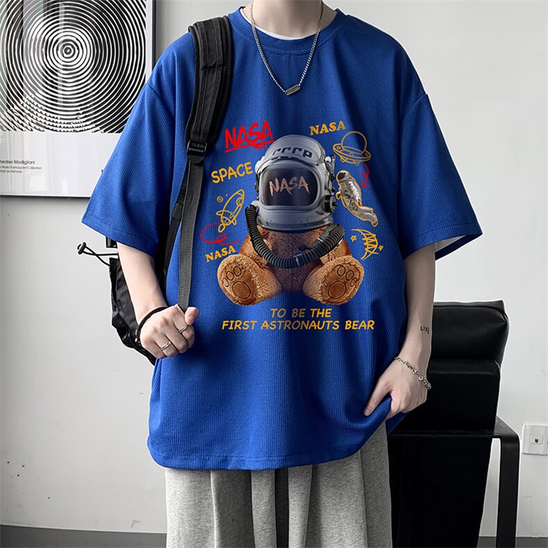 华夫格t恤男短袖男大码五分袖大皂风HT73281-P22,男装T恤,电商A040