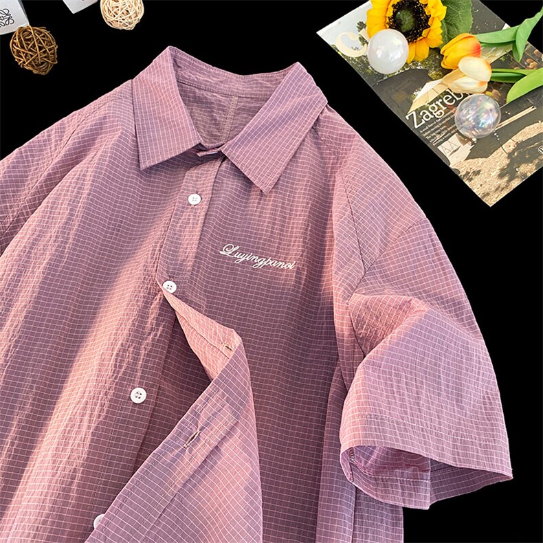 平铺2025新款隐形格子刺绣短袖衬衫防水防污POLO衫Y138P45，男装Polo衫，星座906（原电商a316-1）