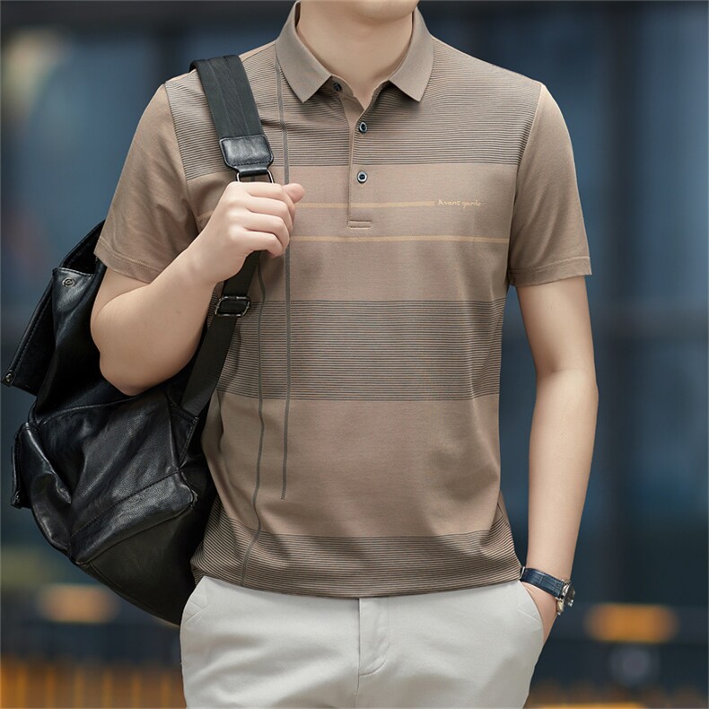 男装夏季新款保罗polo衫男短袖翻领美式商务带领半袖t恤男士薄款，男装Polo衫，电商B212（原钱塘6029）