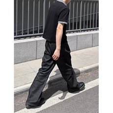 美式复古原色排扣牛仔裤男高街直筒宽松百搭cleanfit黑色拖地裤子，男装牛仔裤，四季星座505