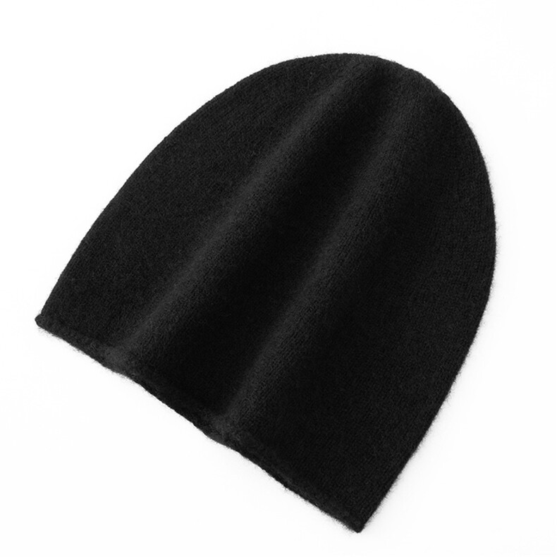 时尚百搭经典针织帽高级简约黑色保暖头饰，帽子，戎咖羊绒