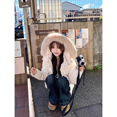 2025冬季小棉袄羽绒棉服外套女新款韩系穿搭小个子大毛领短款棉衣，男装棉衣，星座506A