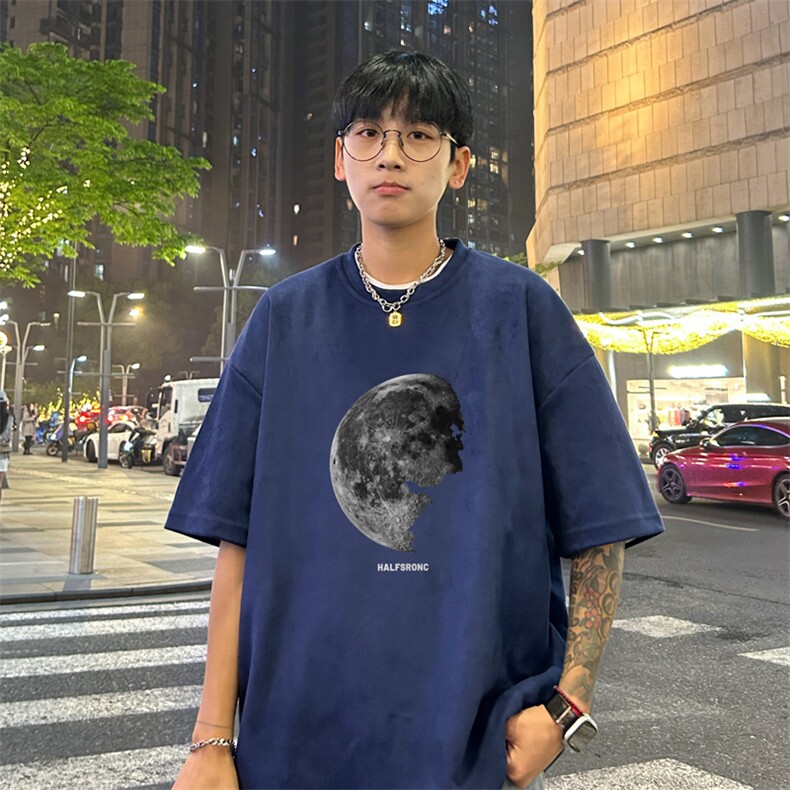 量大优 供视频 重磅麂皮绒短袖t恤男 JT532-特p19图片
