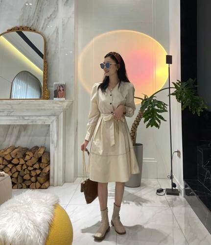 现货，秋装补单款连衣裙，女装连衣裙，精典蓝月