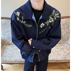 花卉刺绣格子双面穿夹克男装秋季宽松休闲外套XZ514-2-JK990-P98，男装夹克，星座514-2(原B239)