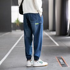 牛仔裤男2021秋冬新款韩版束脚百搭宽松哈伦长裤C402，男装牛仔裤，星座610（原A335）