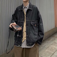 2024冬季牛仔外套上衣男装新款渐变设计感宽松韩版夹克W6232-P60，男装夹克，星座412-3
