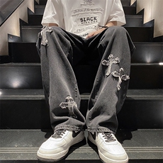 K22-P42日系直筒个性抽绳工装裤，男装休闲裤，星座1501-1