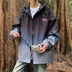 冲锋衣夹克男潮流渐变色连帽高街2025秋冬新款ins外套W5231-P69，男装夹克，星座412