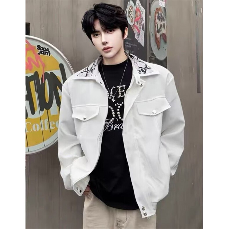 秋冬男士休闲复古男2025春秋夹克男修身外套痞帅短款上衣JK865，男装夹克，星座1116A（原606A-3）