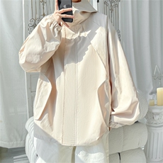 JK9008/P65春装新款现货防水冲锋衣男个性夹克宽松大码上衣外套潮，男装夹克，电商A141