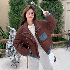 短款灰色羽绒服女2025冬季新款泡芙保暖巨好看面包服90白鸭绒外套，女装羽绒服，2C159