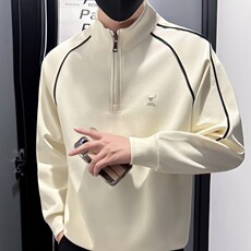 A194-P47半拉链卫衣男春秋款美式复古高级感上衣男士百搭宽松，男装卫衣，电商B323A