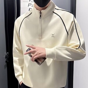 A194-P47 半拉链卫衣男春秋款美式复古高级感上衣男士百搭宽松图片