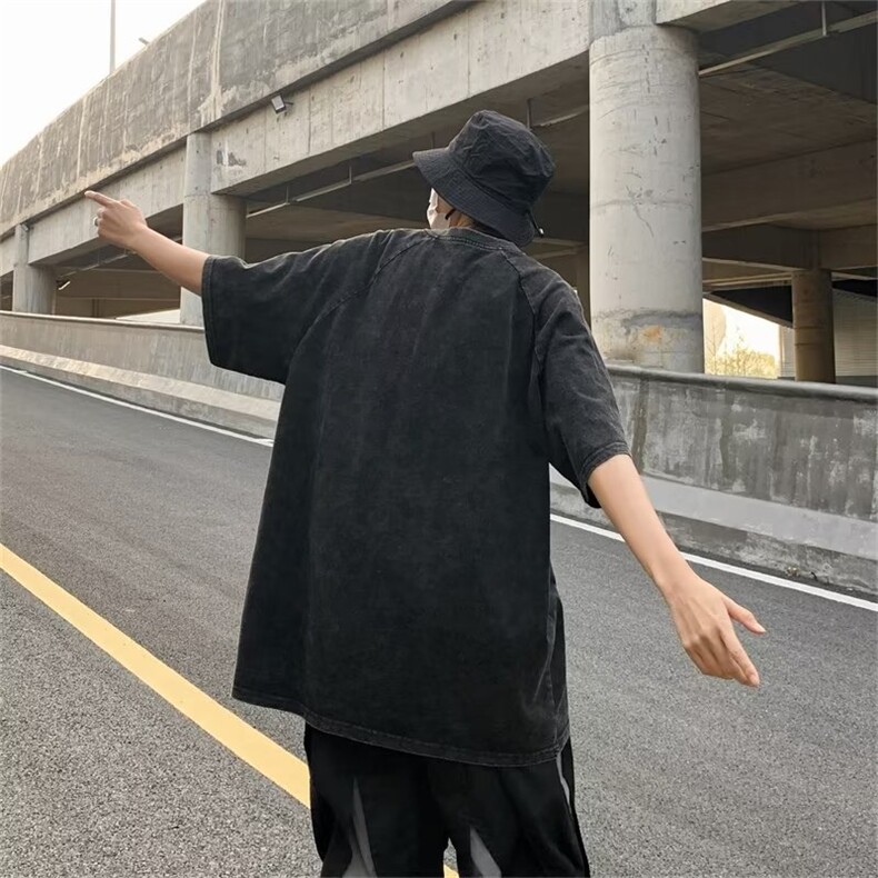 2023春夏季新款男休闲圆领短袖T恤螺口领刺绣拉链半袖E024P42,男装T恤,星座1116-2