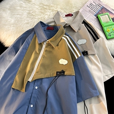 夏季新款日系潮牌短袖衬衫男工装休闲衬衣外套CS01340-P43，男装衬衫，星座308B-1