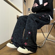 XZ616春季重磅新款扎染美式趣味刺绣休闲长裤K26002特P35，男装休闲裤，星座512A（原616）