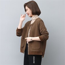2025年春秋季新款韩版宽松显瘦短外套女士短款长袖开衫棒球服女棉，女装短外套，忆绮罗