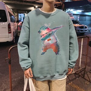 2023春季新港风日系休闲情侣大码潮牌短袖卫衣男潮7931F35控58图片