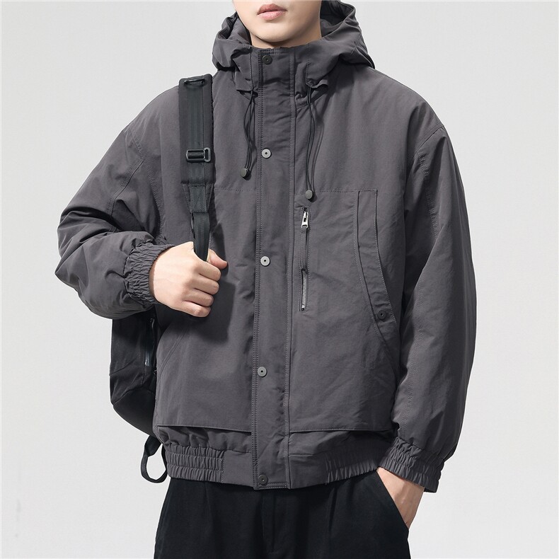 夹棉2025秋冬新款连帽工装夹克男女户外登山服棉服,男装棉衣,电商D215