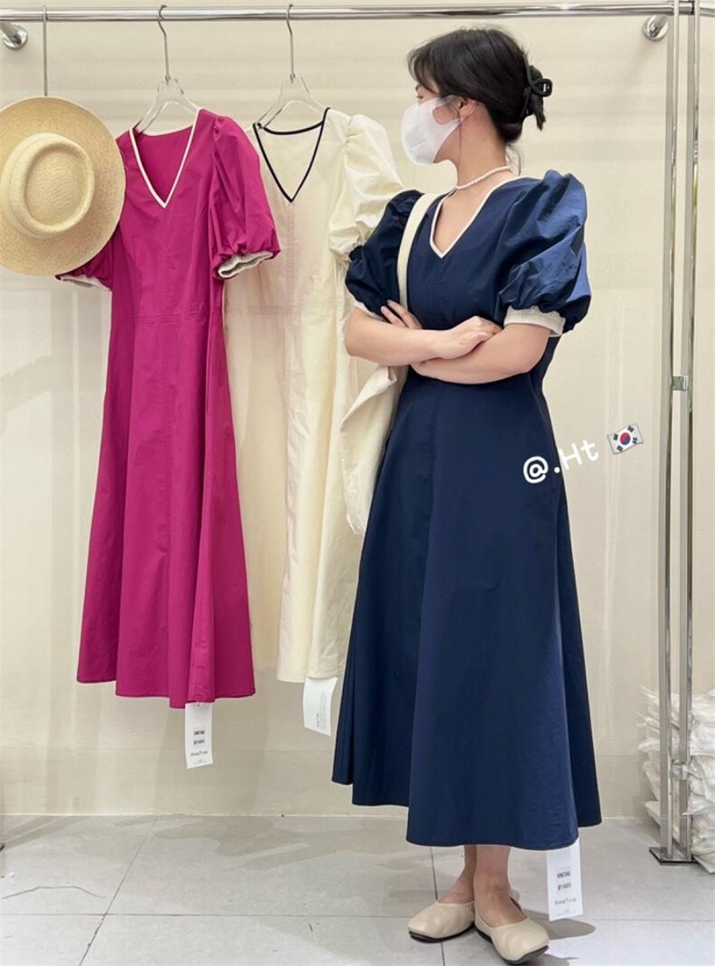 夏季新款韩版连衣裙，女装连衣裙，红糖