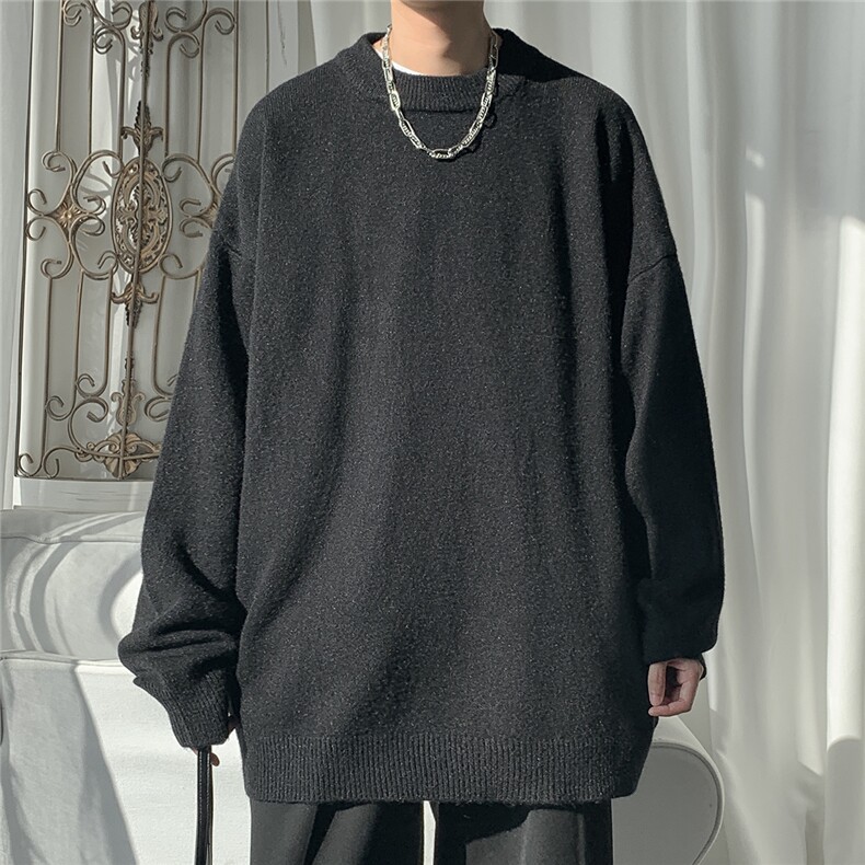 1港风宽松中性情侣潮流纯色大码M-5XL毛衣男外套7979P45加绒P55，男装针织衫/毛衣，星座226-2