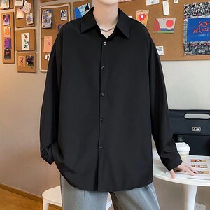 长袖衬衫男港风日系春季韩版潮流帅气冰丝四面弹衬衣GC15P26,男装衬衫,星座1116-2