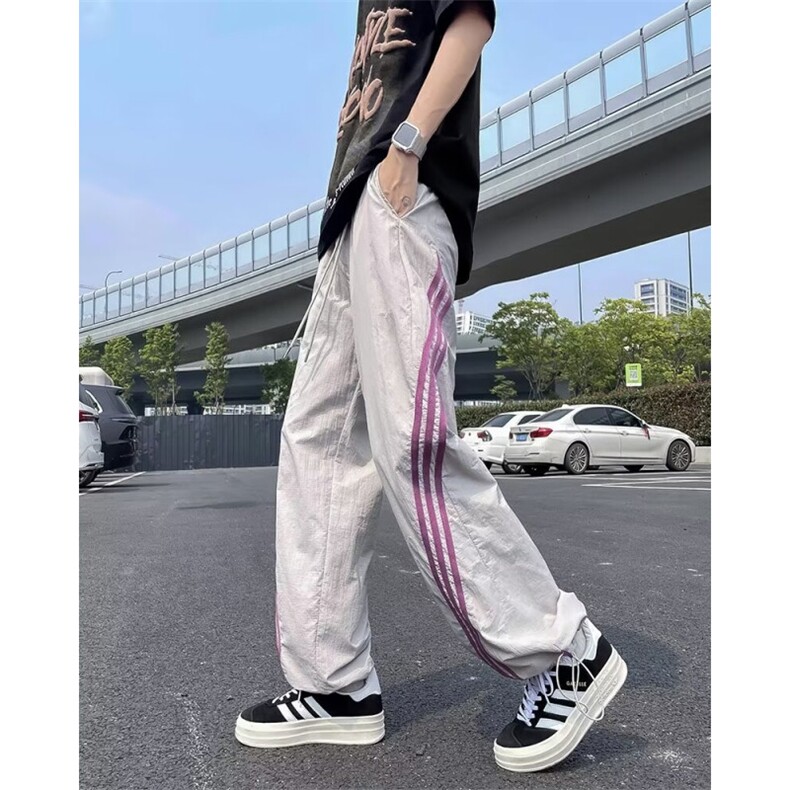 美式工装裤女复古三条杠运动直筒裤HK157P38,男装工装外套,星座1116-2