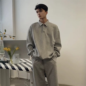 抖音得物高品质二开 26春装美式高街结构设计POLO翻领卫衣外套W77图片