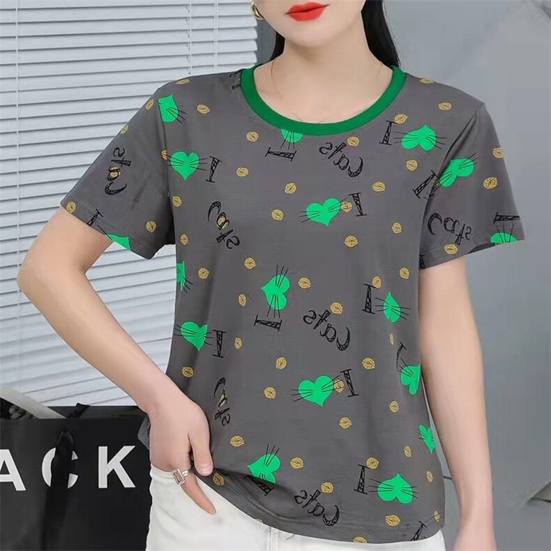 夏季新款圆领撞色T，其它，月光水岸