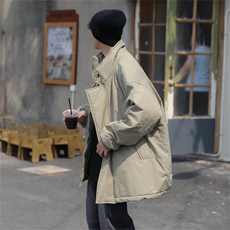 冬季ins日系复古高街棉服cityboy简约宽松立领棉衣男女W5654-P62，男装棉衣，星座512-2
