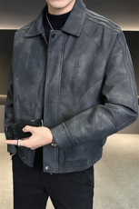 加棉加厚款男士皮衣外套秋冬季2024新款皮夹克A313-P991-P175，男装夹克，电商A313