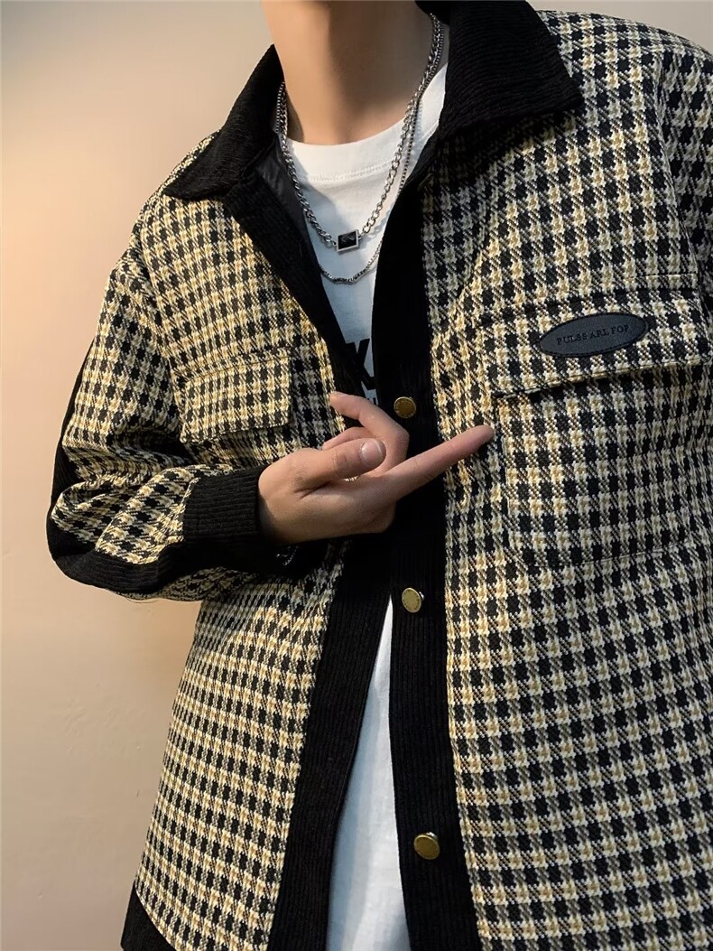 小香风夹克男韩版潮流帅气2026春秋新款ins宽松百搭外套W4763-P61,男装夹克,星座412