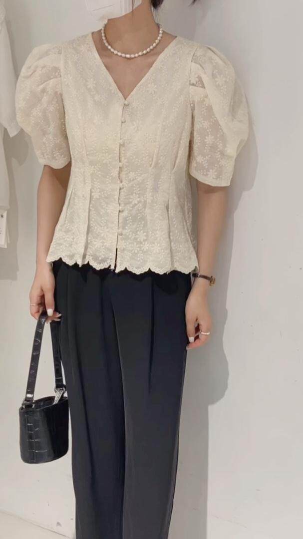 V领刺绣小衫，其它，驿谷