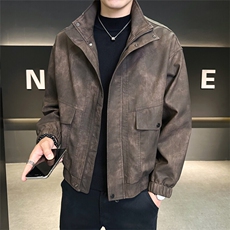 店主风宽松皮衣男PU皮夹克高级感潮流外套C317-J1118-P155，男装夹克，电商C317